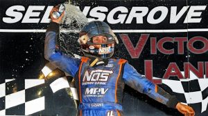 Justin Grant Celebrate USAC Win Selinsgrove 061721