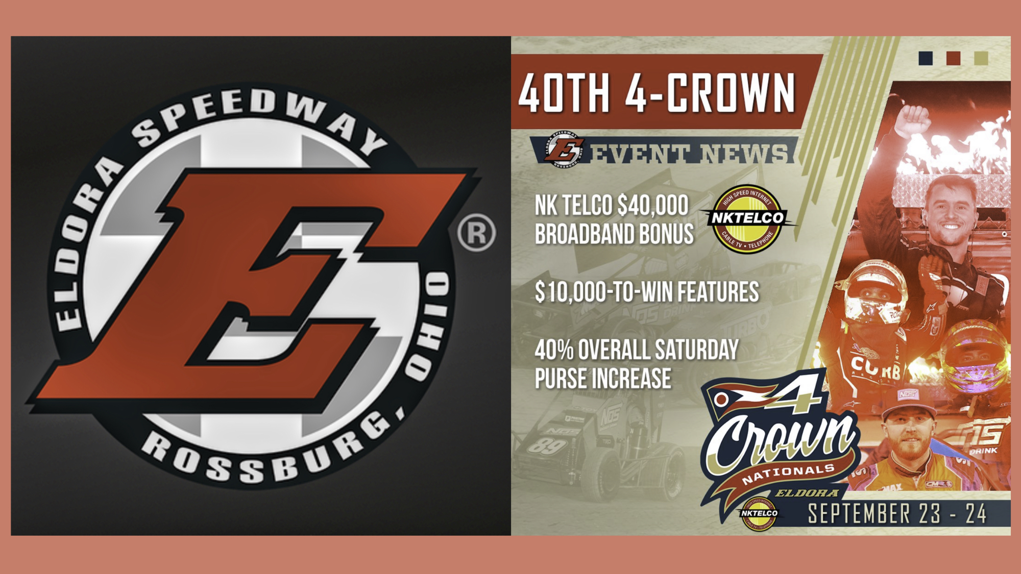 40K BONUS FOR ELDORA 4CROWN SWEEP Speedway Illustrated News