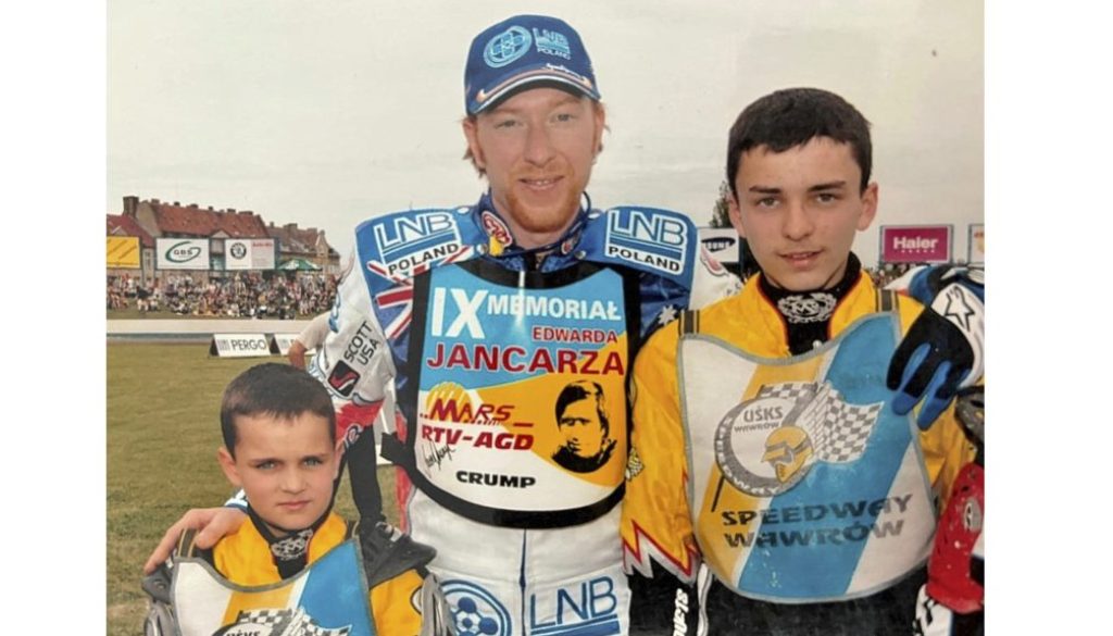 Jason Crump with a young Bartoz